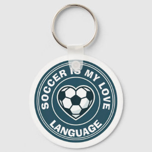 Soccer Is My Love Language; Soccer Heart Love Key Ring