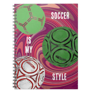 Soccer Is My Style Art Colourful Journal Spiral