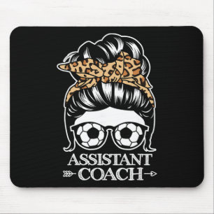 Soccer Istant Coach Messy Bun Hair Funny Soccer Co Mouse Pad