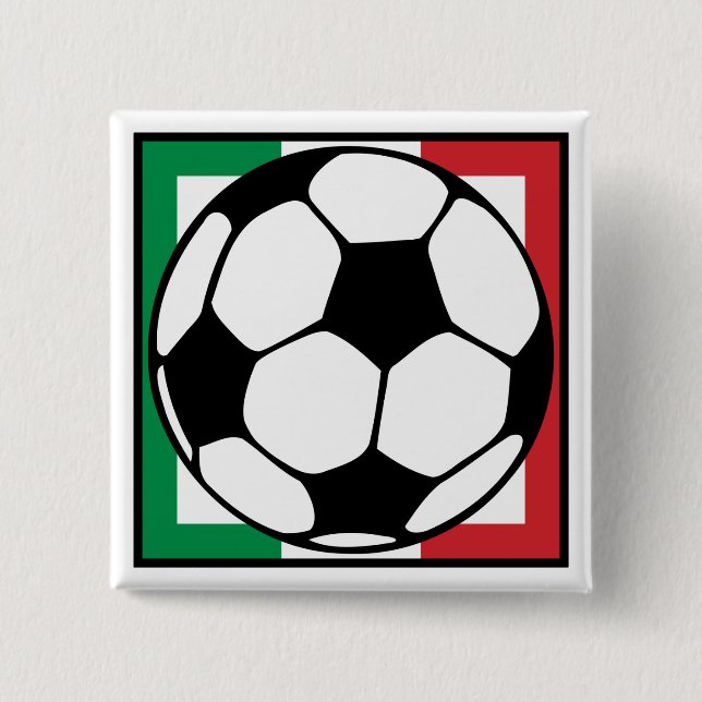 soccer. italia square. 15 cm square badge (Front)