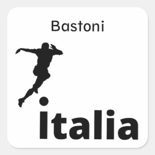 Soccer Italy, customisable Square Sticker