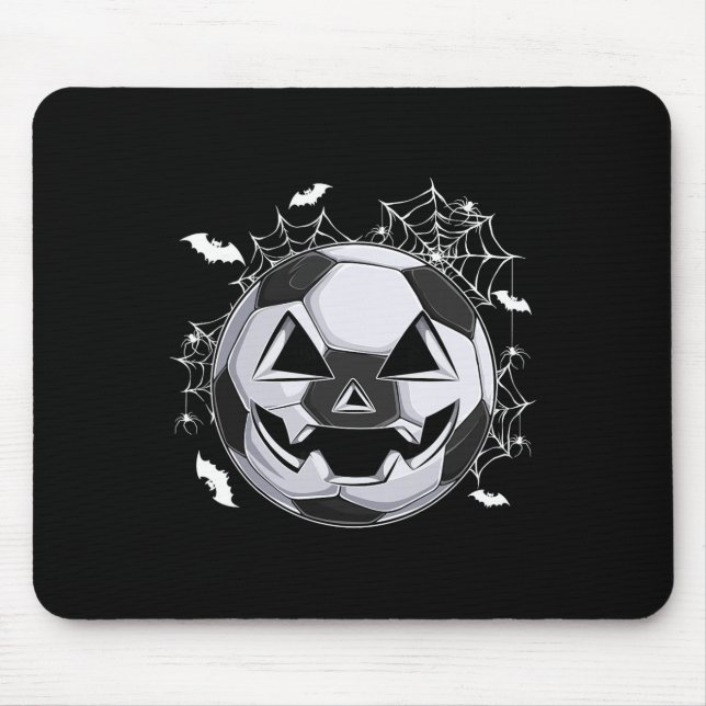 Soccer Jack O Lantern Pumpkin Face Halloween Costu Mouse Pad (Front)
