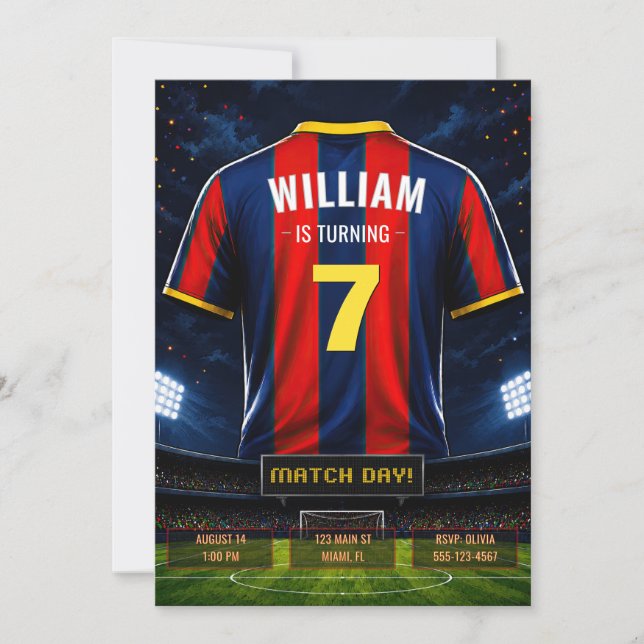 Soccer Jersey Birthday Invitation (Front)