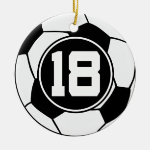 Soccer Jersey Number 18 Gift Idea Ceramic Tree Decoration