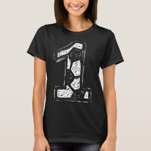 Soccer Jersey Number 1 Sketched Soccer Ll Style Sp T-Shirt