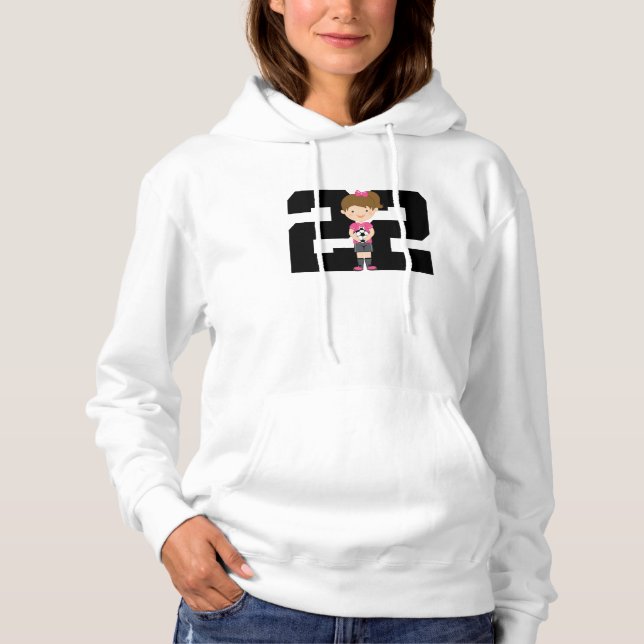 Soccer Jersey Number 22 (Girls) Gift Hoodie (Front)