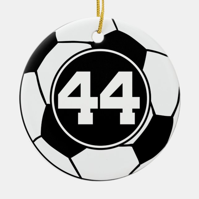 Soccer Jersey Number 44 Gift Idea Ceramic Tree Decoration (Front)