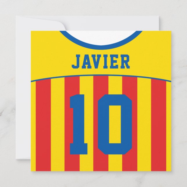 Soccer Jersey Themed Party Invites Template (Back)