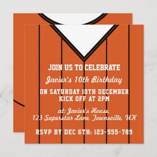 Soccer Jersey Themed Party Invites Template