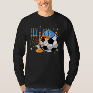 Soccer Jewish Menorah   Hanukkah Chanukah Sport   T-Shirt