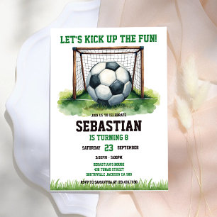 Soccer Kick Up The Fun Sports Kids Birthday Invitation