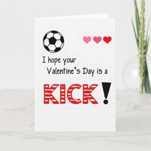 Soccer Kick Valentines Day Card
