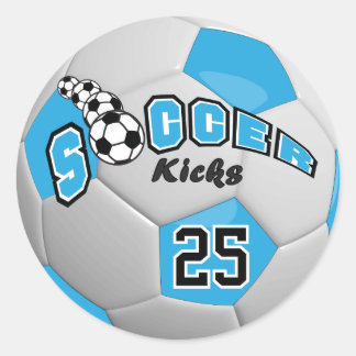 Soccer Kicks | Baby Blue Classic Round Sticker