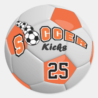 Soccer Kicks | Orange Classic Round Sticker