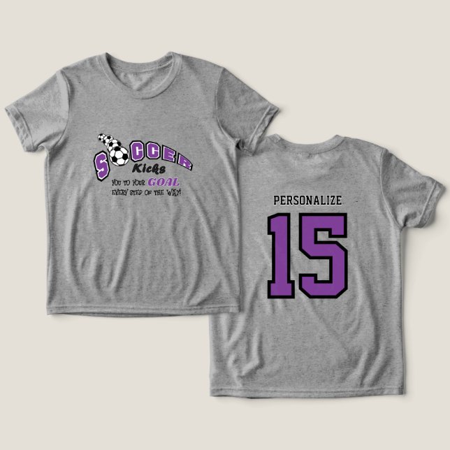 Soccer Kicks You to Your Goal - Purple Tri-Blend Shirt (Design Front & Back)