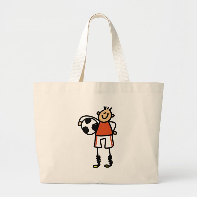 Soccer Kid Large Tote Bag (Front)