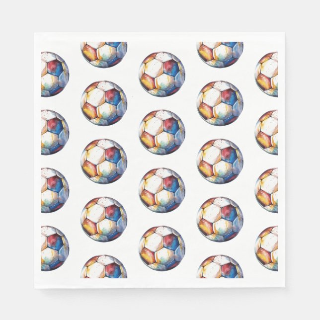 Soccer Kids Birthday Napkins (Front)
