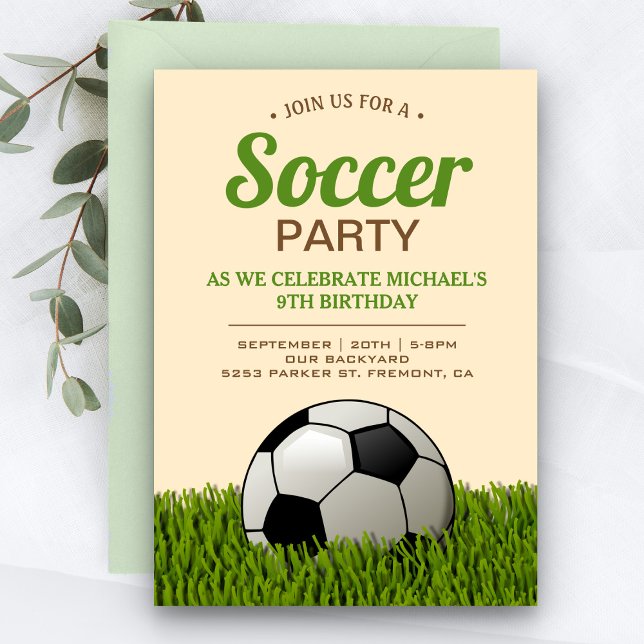 Soccer Kids Birthday Party Invitation (Creator Uploaded)