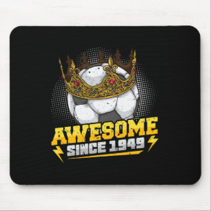 Soccer King 73rd Birthday Crown Awesome Since 1949 Mouse Pad