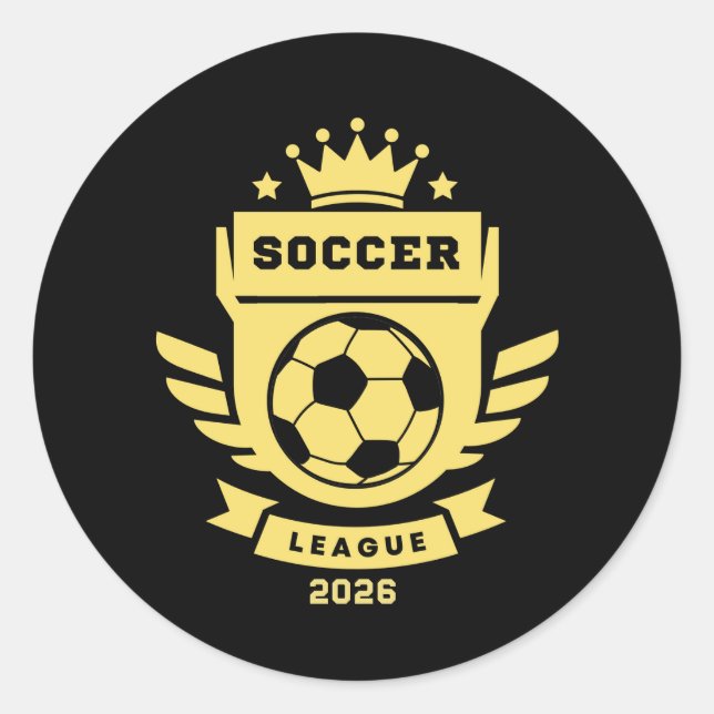Soccer League 2026 Classic Round Sticker (Front)
