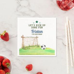 Soccer “Let’s Kick Up Some Fun” Any Age Birthday Napkin