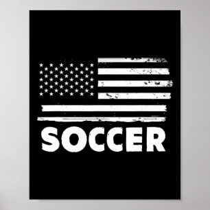 Soccer Life Usa Flag Patriotic Sports Design Poster