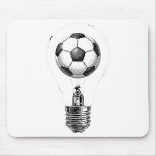 Soccer Lightbulb Ball For Players Coaches Funny Sp Mouse Pad