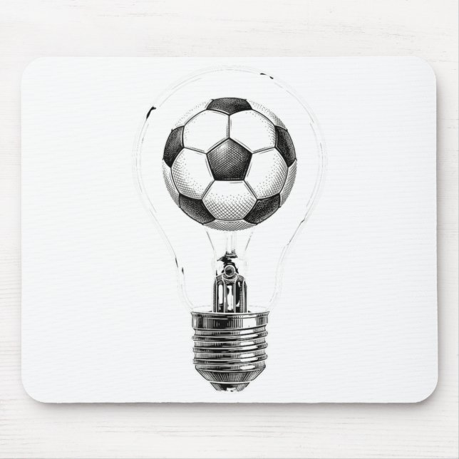 Soccer Lightbulb Ball For Players Coaches Funny Sp Mouse Pad (Front)