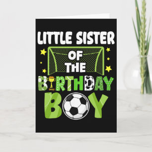 Soccer Little Sister Birthday Boy Party Family Mat Card
