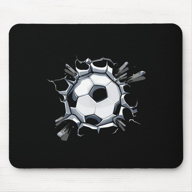 Soccer Ll Breaking Wall Explosion Sports Graphic A Mouse Pad (Front)