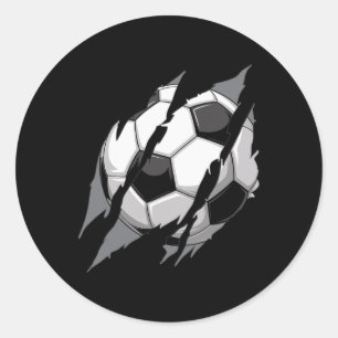 Soccer Ll Claw Mark Rip Scratches Cool Gameday Classic Round Sticker