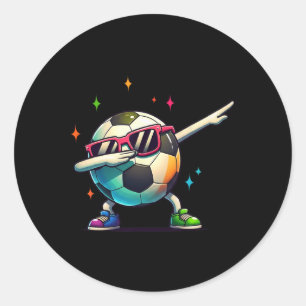 Soccer Ll Dabbing Sungles Soccer Player Kids Boys Classic Round Sticker