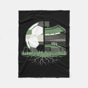 Soccer Ll Field Fusion Retro Nature Graphic Fleece Blanket