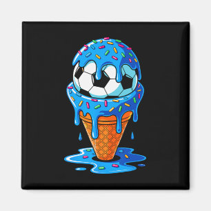 Soccer Ll Ice Cream Drip Fun Sprinkles Birthday Bo Magnet