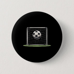 Soccer Ll In Goal Net Illustration  6 Cm Round Badge