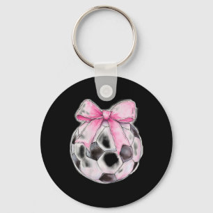 Soccer Ll Pink Coquette Bow Dainty Ribbon Girls So Key Ring