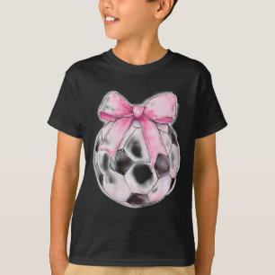 Soccer Ll Pink Coquette Bow Dainty Ribbon Girls So T-Shirt