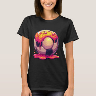 Soccer Ll Red Cream Drip Youth Drip Soccer For Gir T-Shirt