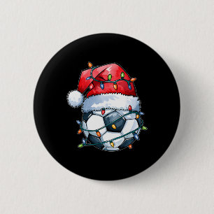 Soccer Ll Santa Hat Xmas Funny Christmas Soccer Lo 6 Cm Round Badge