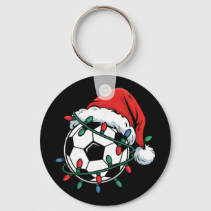 Soccer Ll Santa Hat Xmas Funny Christmas Soccer Lo Key Ring