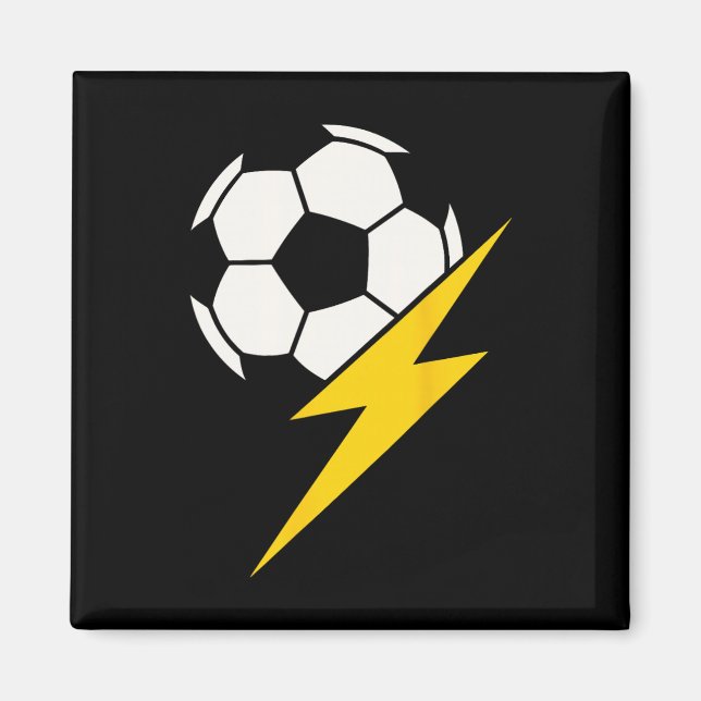 Soccer Ll With Yellow Lightning Bolt Team Coach Or Magnet (Front)