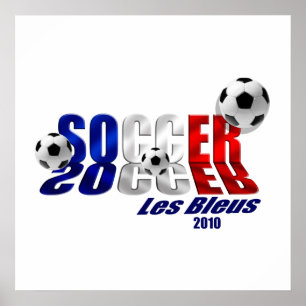 Soccer Logo Les Bleus flag of France 2010 gifts Poster