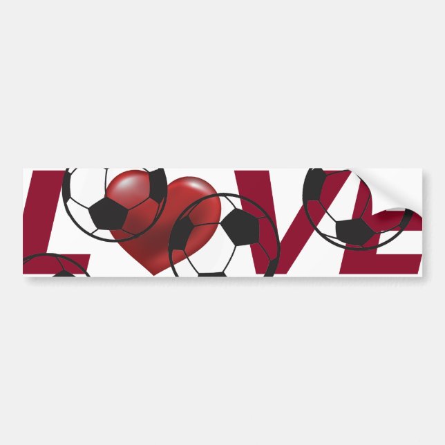 Soccer love bumper and ice chest sticker (Front)