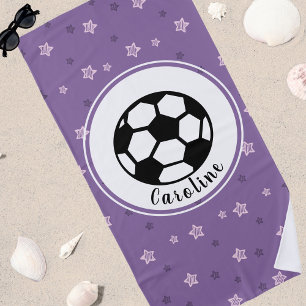 Soccer Love Cute Star Pattern Girls Personalised Beach Towel