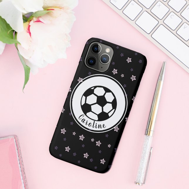 Soccer Love Cute Stars Pattern Girls Personalised Case-Mate iPhone Case (Creator Uploaded)