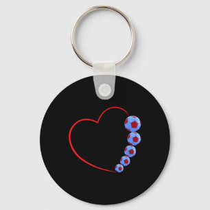 Soccer Love Design - Heart And Footll Fusion  Key Ring