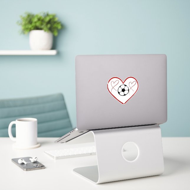 Soccer Love Heart  (Laptop On Desk)