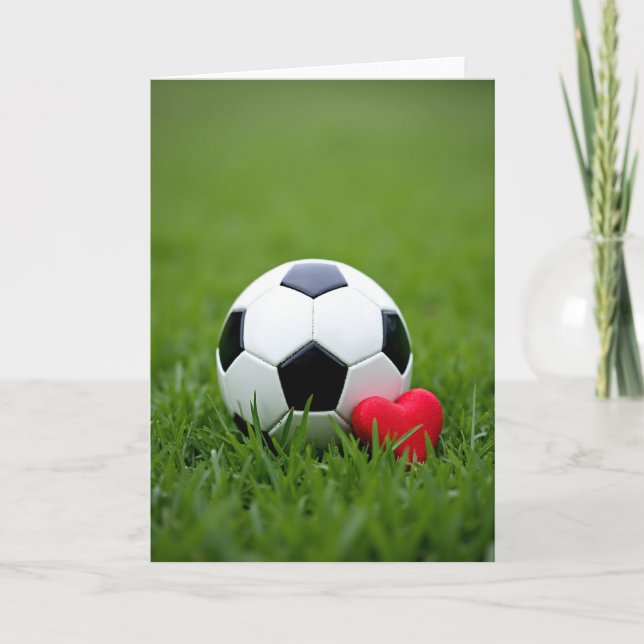 Soccer Love Heart Felt Card (Front)