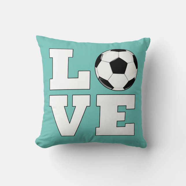 Soccer LOVE Soccer Player Custom Colours Sports Fa Cushion (Front)