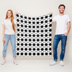 Soccer Lover Football Balls Black and White Custom Fleece Blanket